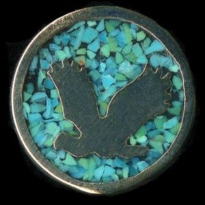 Vintage Silver and Turquoise Bird, Eagle, Fire Bird Pin, Brooch, NEW 1980's